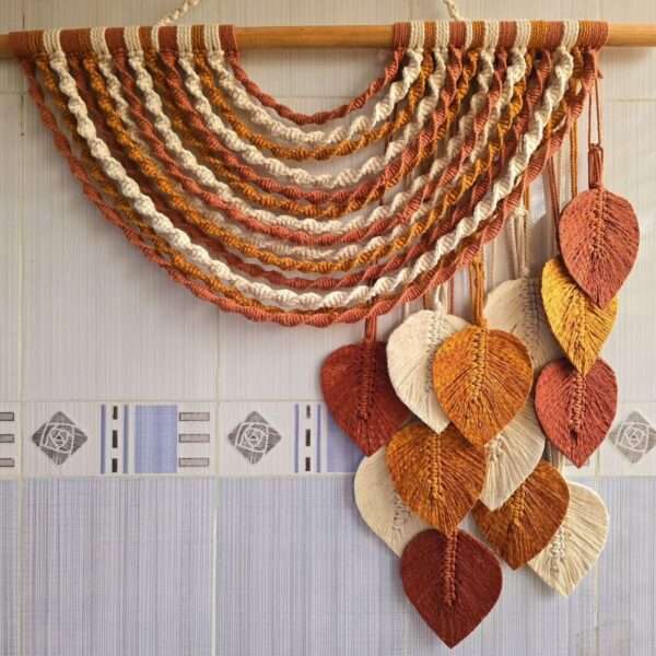 Macrame leaf hanging