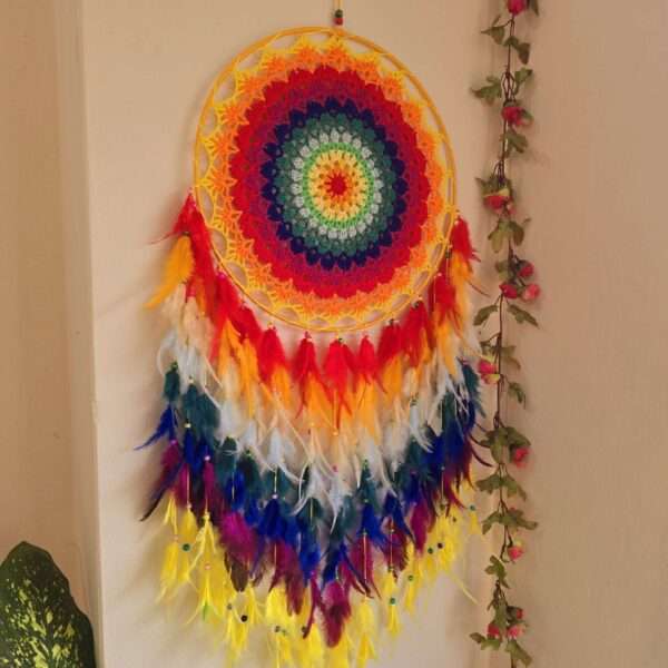 Crochet Rainbow Dreamcatcher