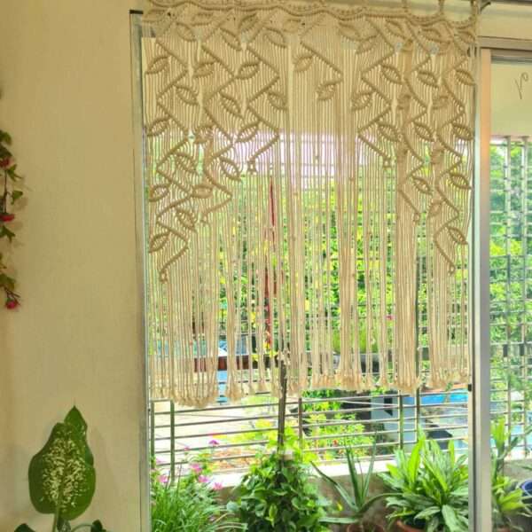 Macrame half curtain
