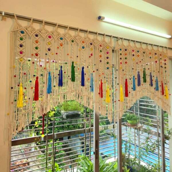 Macrame half Beads curtain