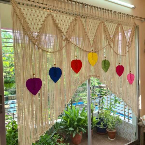 Macrame leaf curtain ( Semi half)