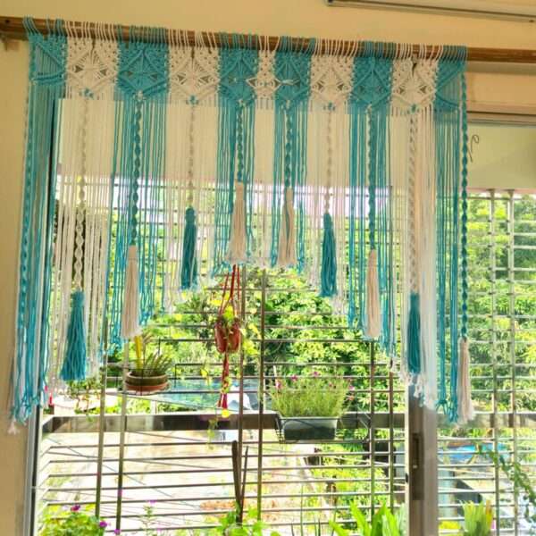 Macrame half curtain