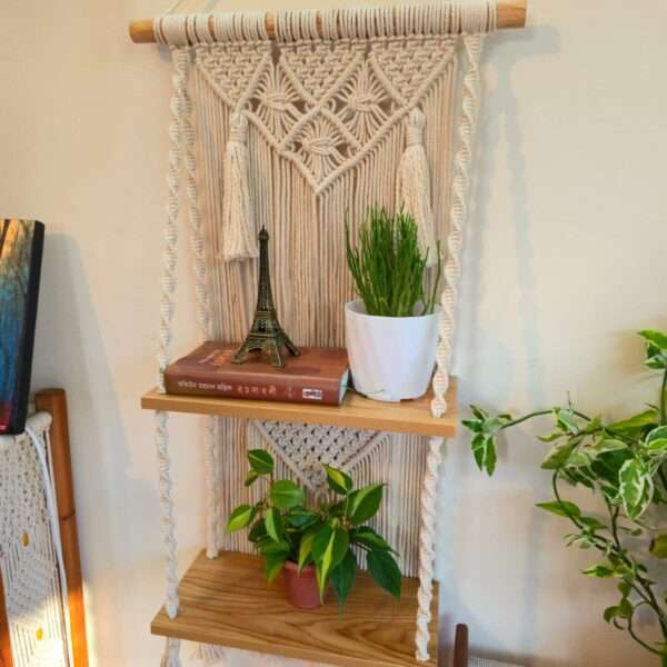 Macrame shelf
